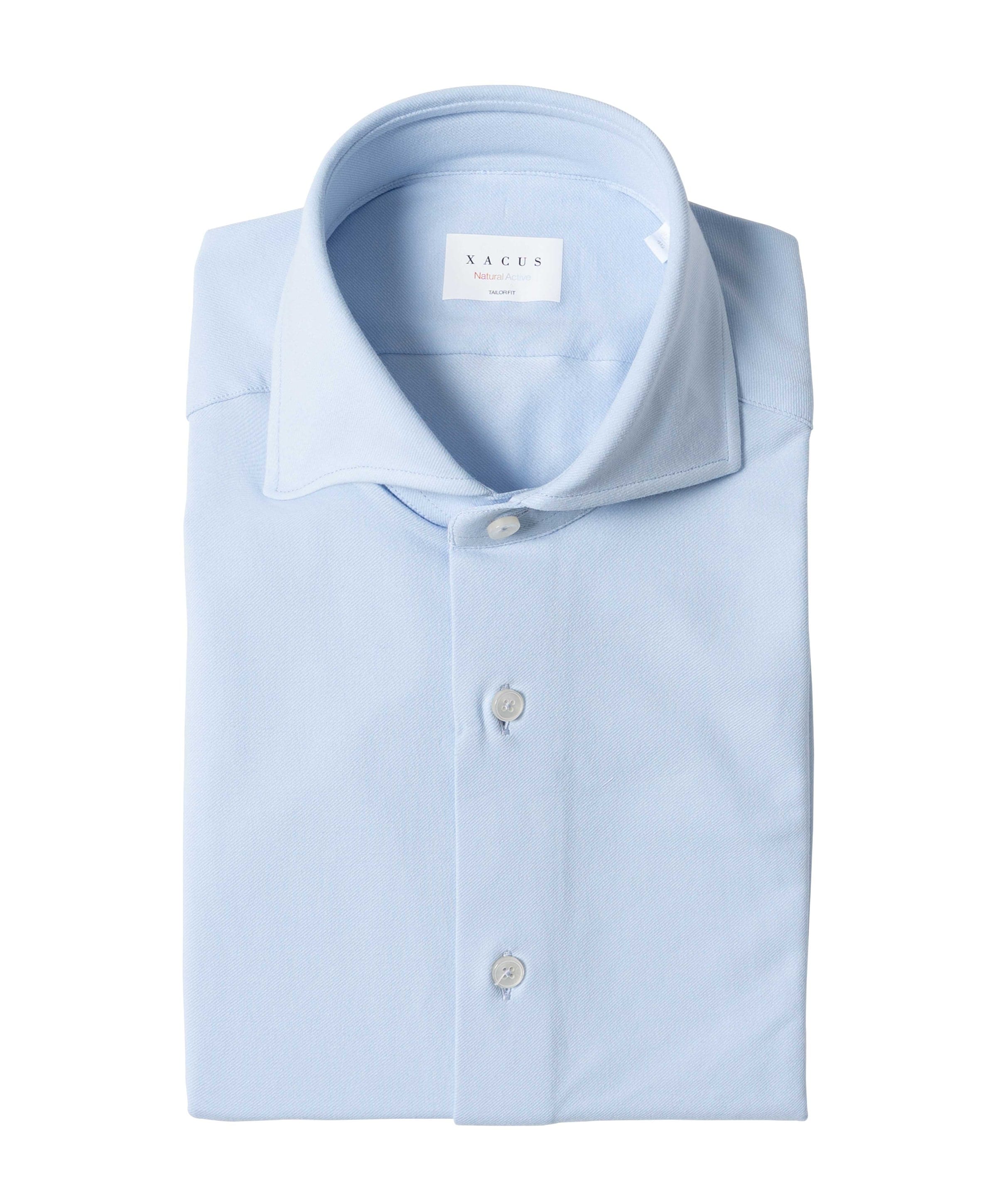 Heren overhemd lange mouw blauw