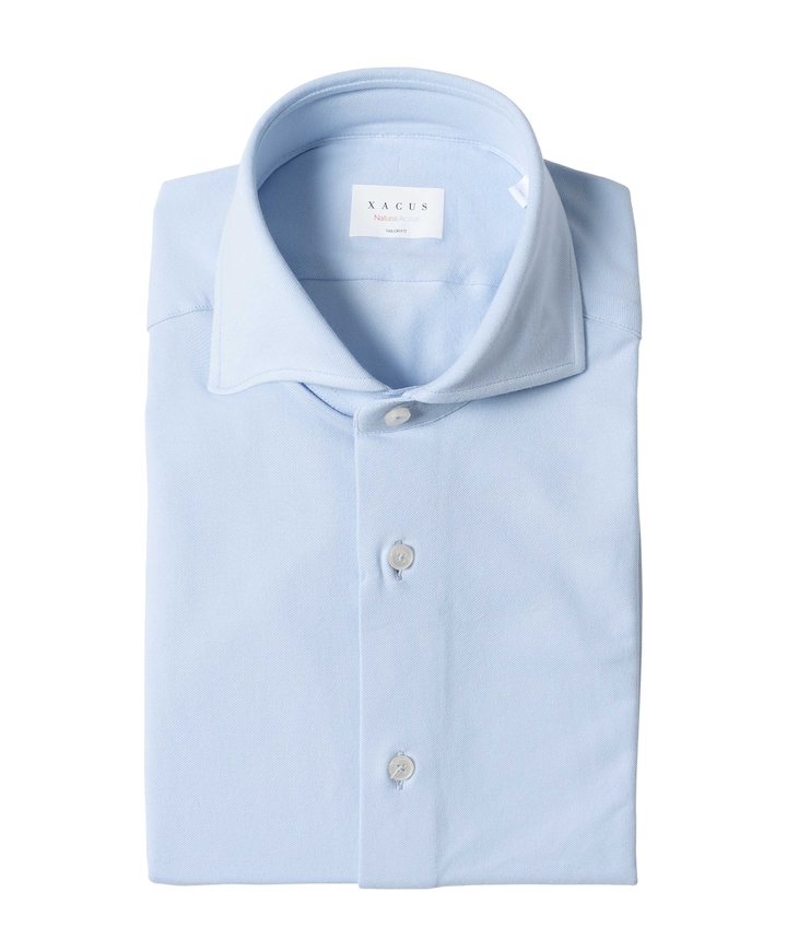 Heren overhemd lange mouw blauw