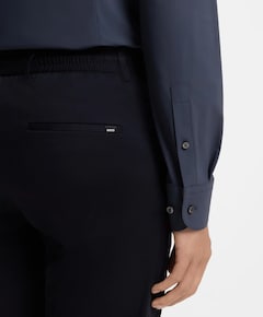 Heren overhemd lange mouw blauw