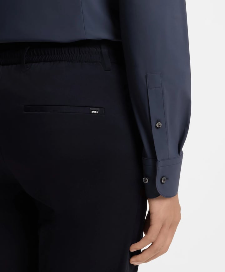 Heren overhemd lange mouw blauw