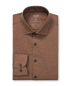 Heren overhemd lange mouw bruin