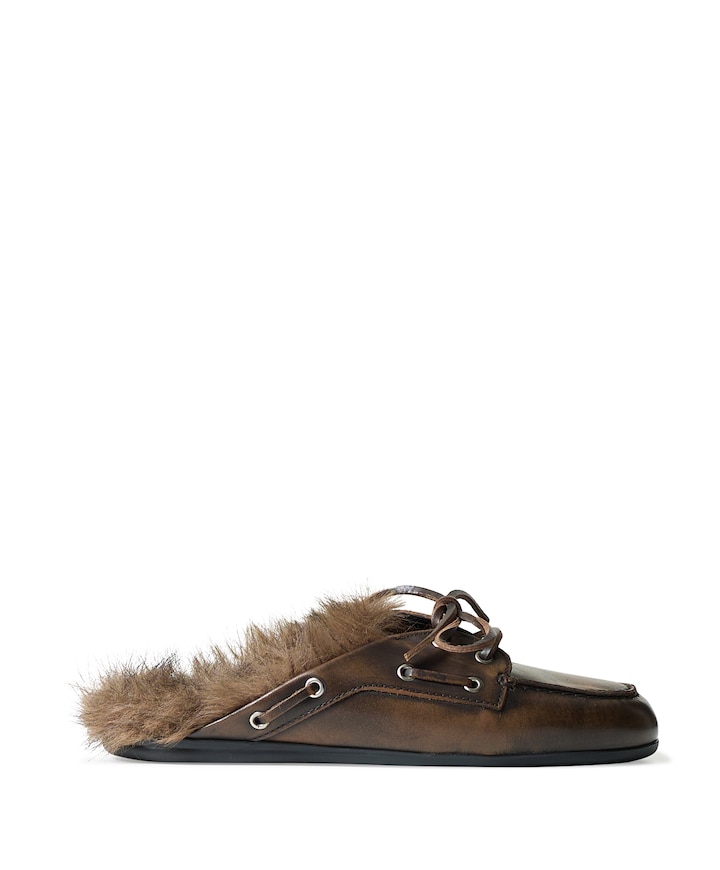 Boat Loafer Mule  dames clogs bruin