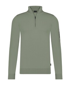 Heren trui met rits groen
