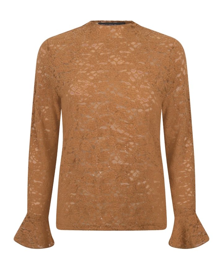 Dames top bruin