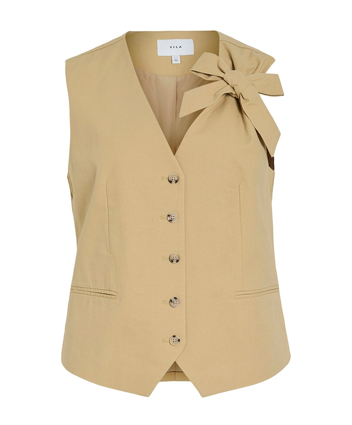 Dames gilet beige