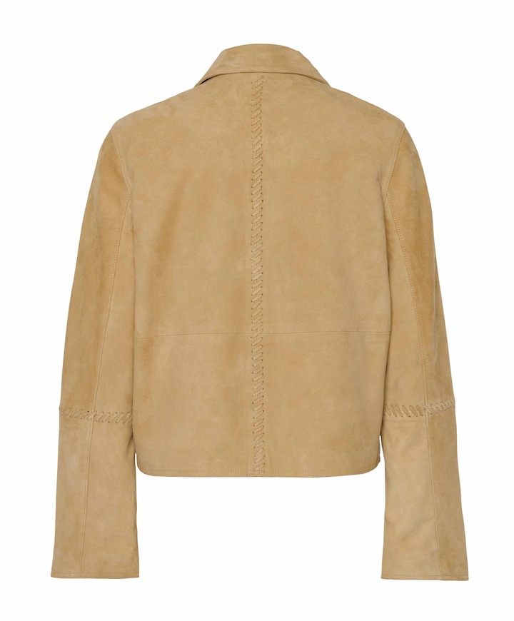 Dames leren jas beige