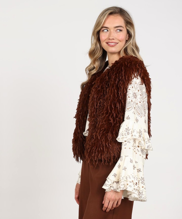 Dames gilet bruin