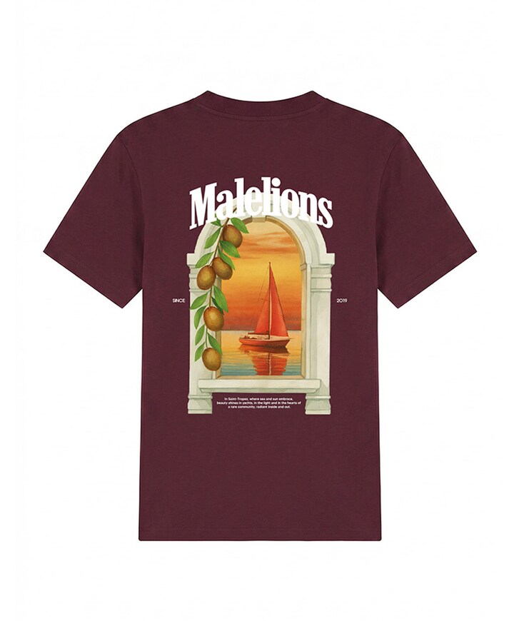 Heren T-shirt bordeaux