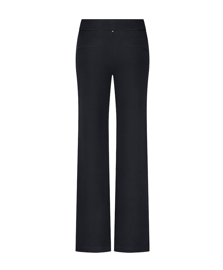 Structured Wide-Leg broek zwart