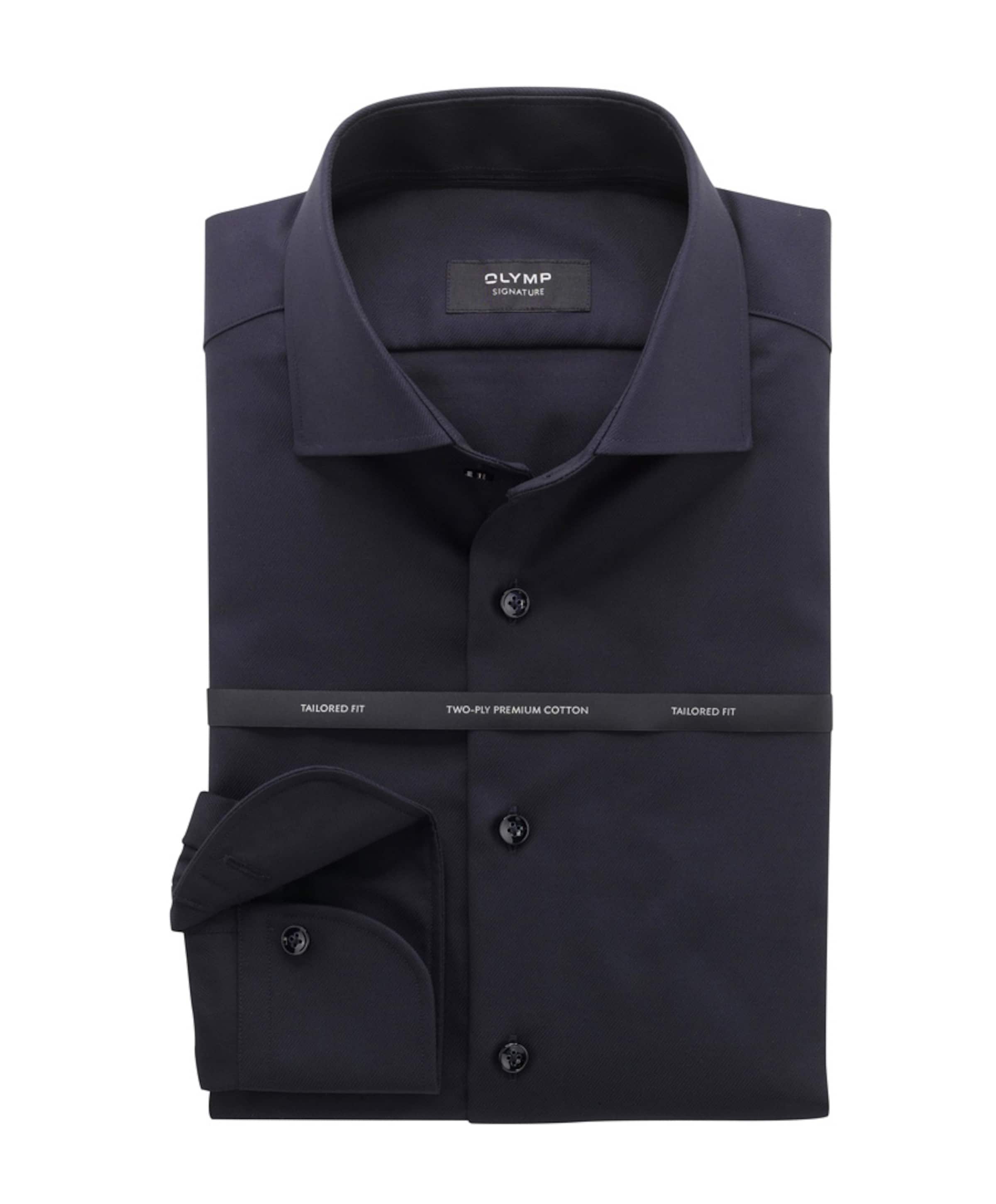 Heren overhemd lange mouw blauw