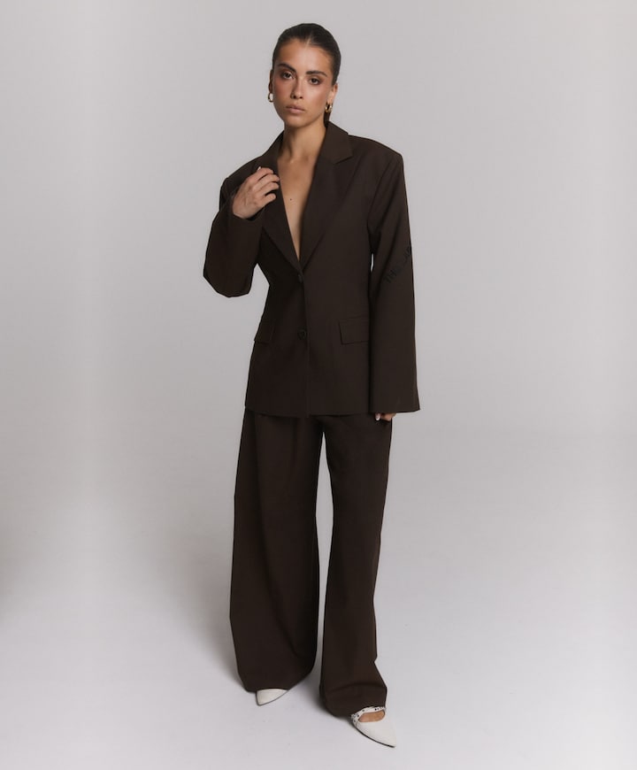Dames blazer bruin