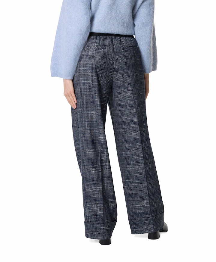 Wide leg Feminine broek blauw