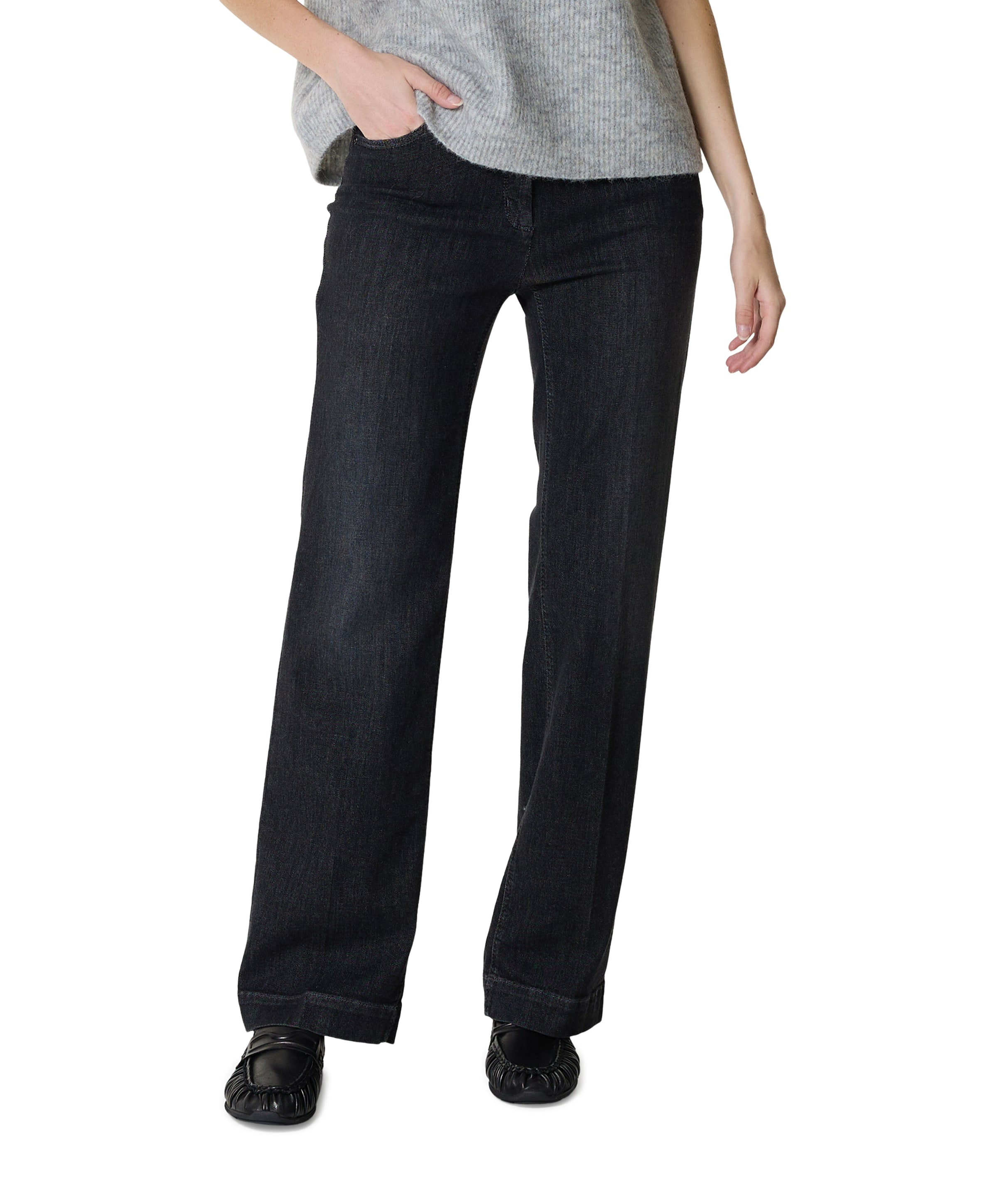 Jenny Wide dames broek grijs