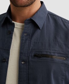 Heren overhemd lange mouw blauw
