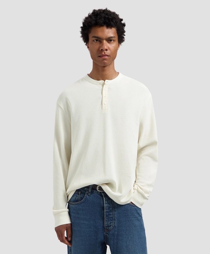 Heren longsleeve ecru