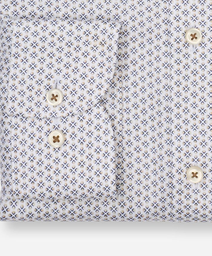 Heren overhemd lange mouw beige