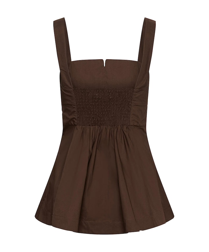 Dames top bruin