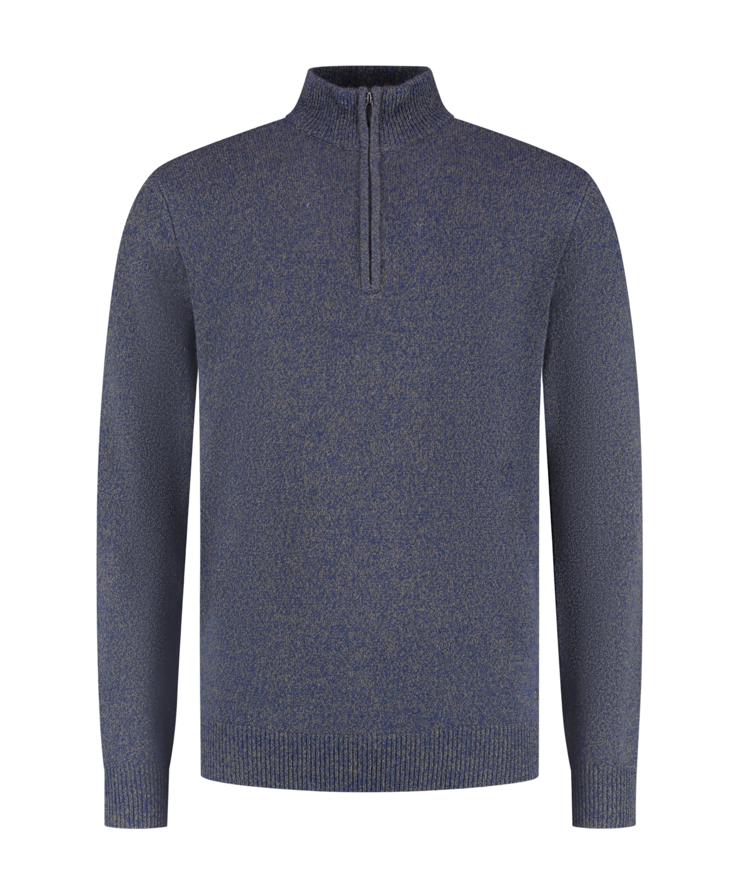 Heren trui met rits blauw