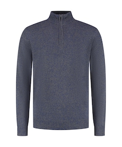 Heren trui met rits blauw