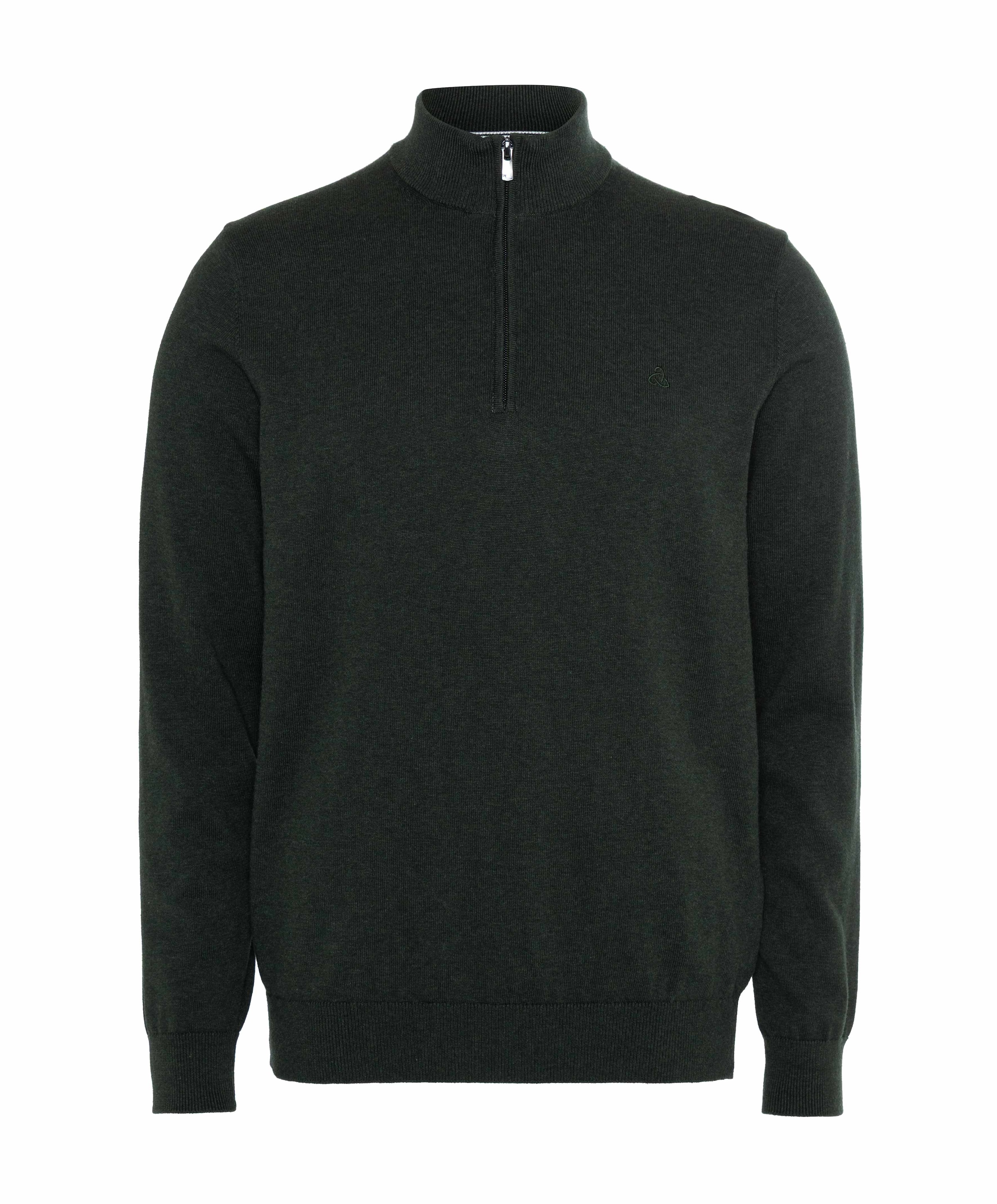 Heren trui met rits groen