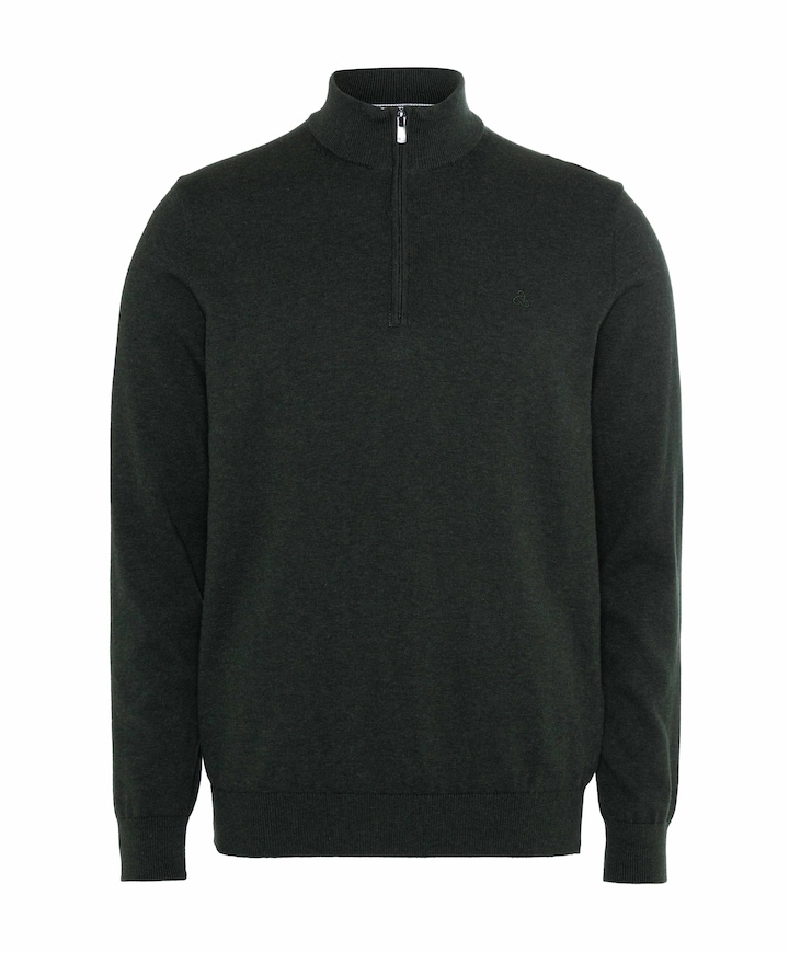 Heren trui met rits groen