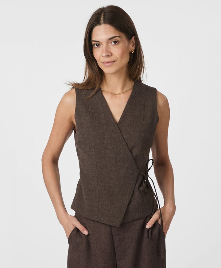 Dames gilet bruin