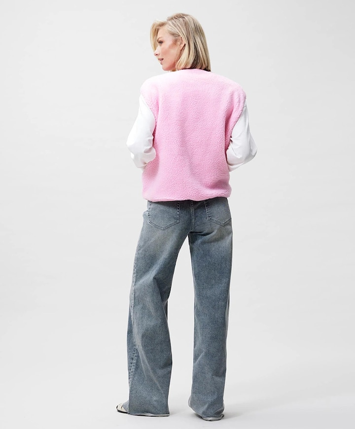 Dames gilet roze