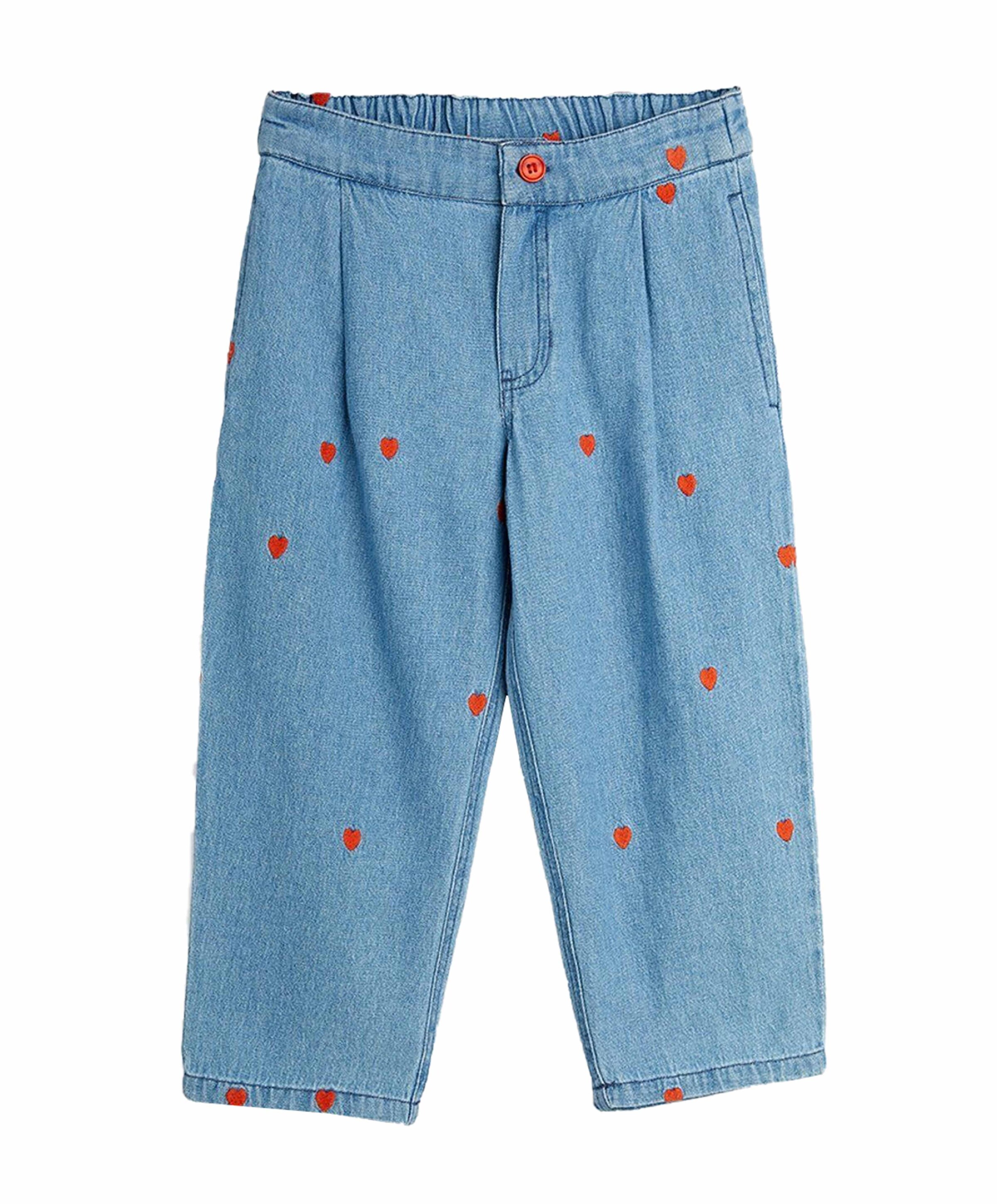 Mini hearts woven jeans blauw