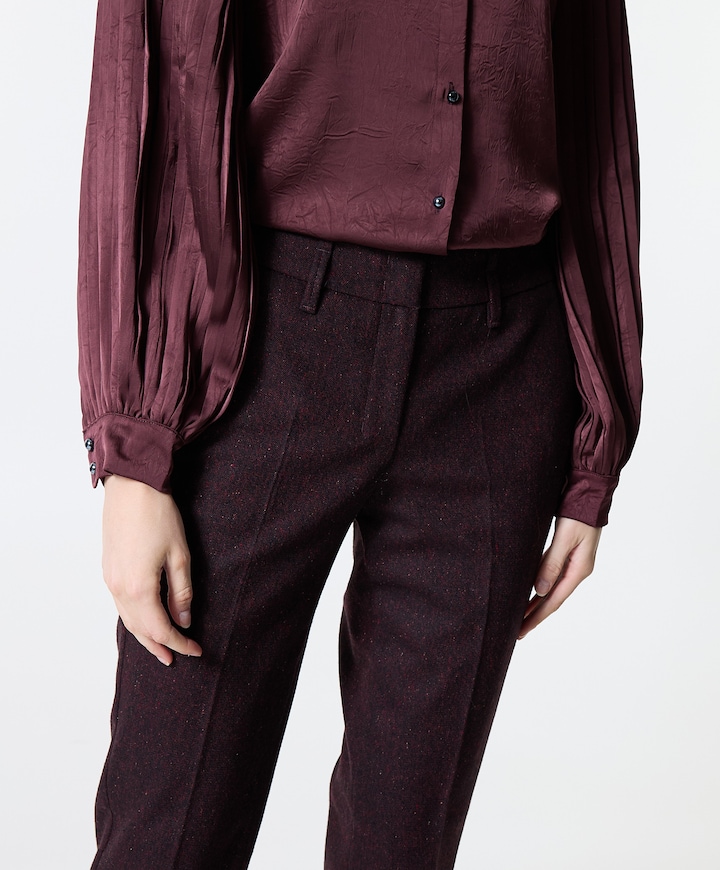 Zigarette Straight dames broek bordeaux