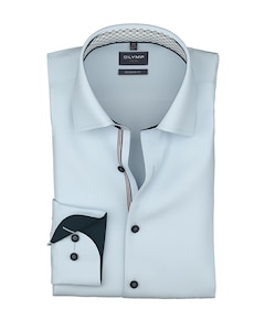 Heren overhemd lange mouw blauw