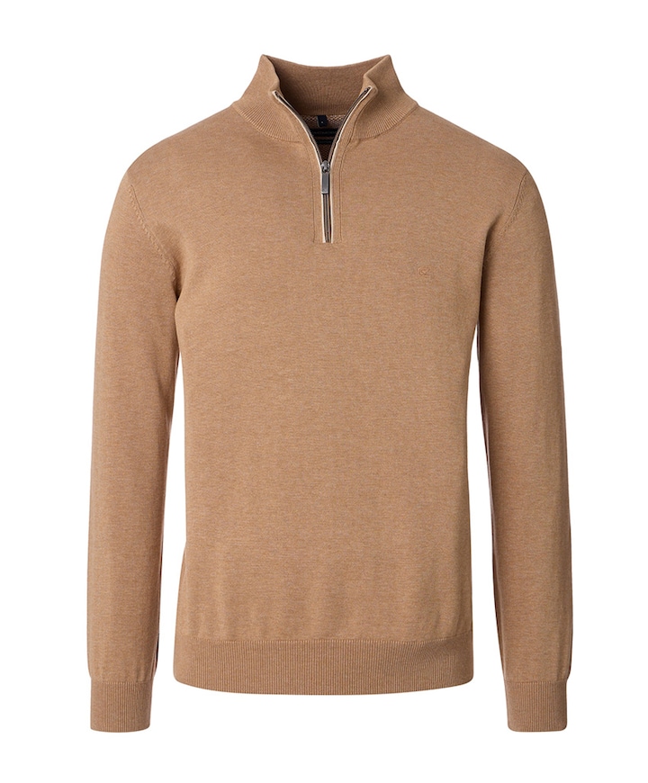 Trui met rits bruin