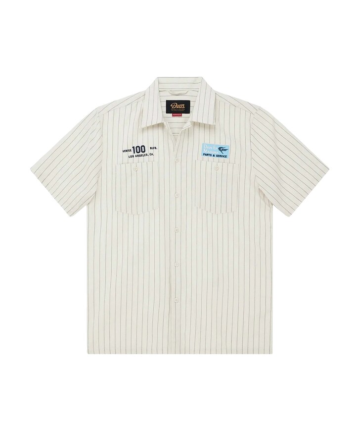 Heren overhemd korte mouw ecru