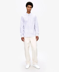 Heren overhemd lange mouw blauw