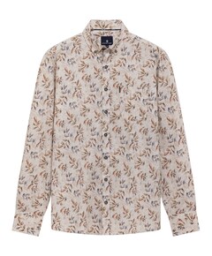 Heren overhemd lange mouw beige
