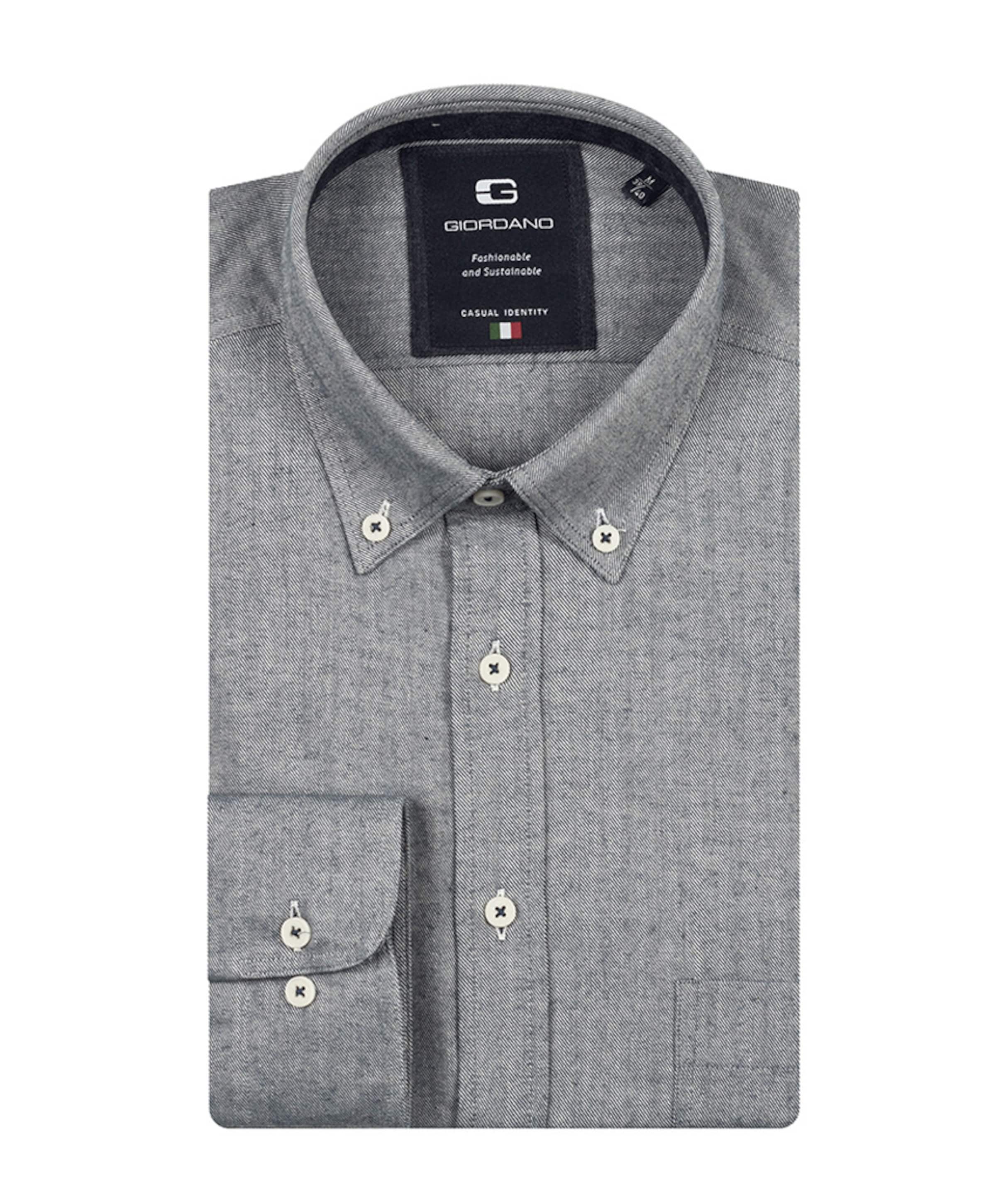 Heren overhemd lange mouw blauw