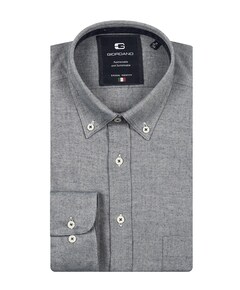 Heren overhemd lange mouw blauw