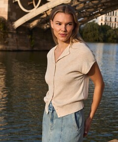 Dames vest ecru