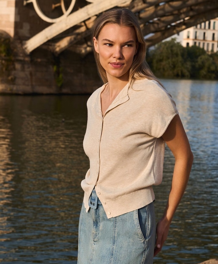 Dames vest ecru