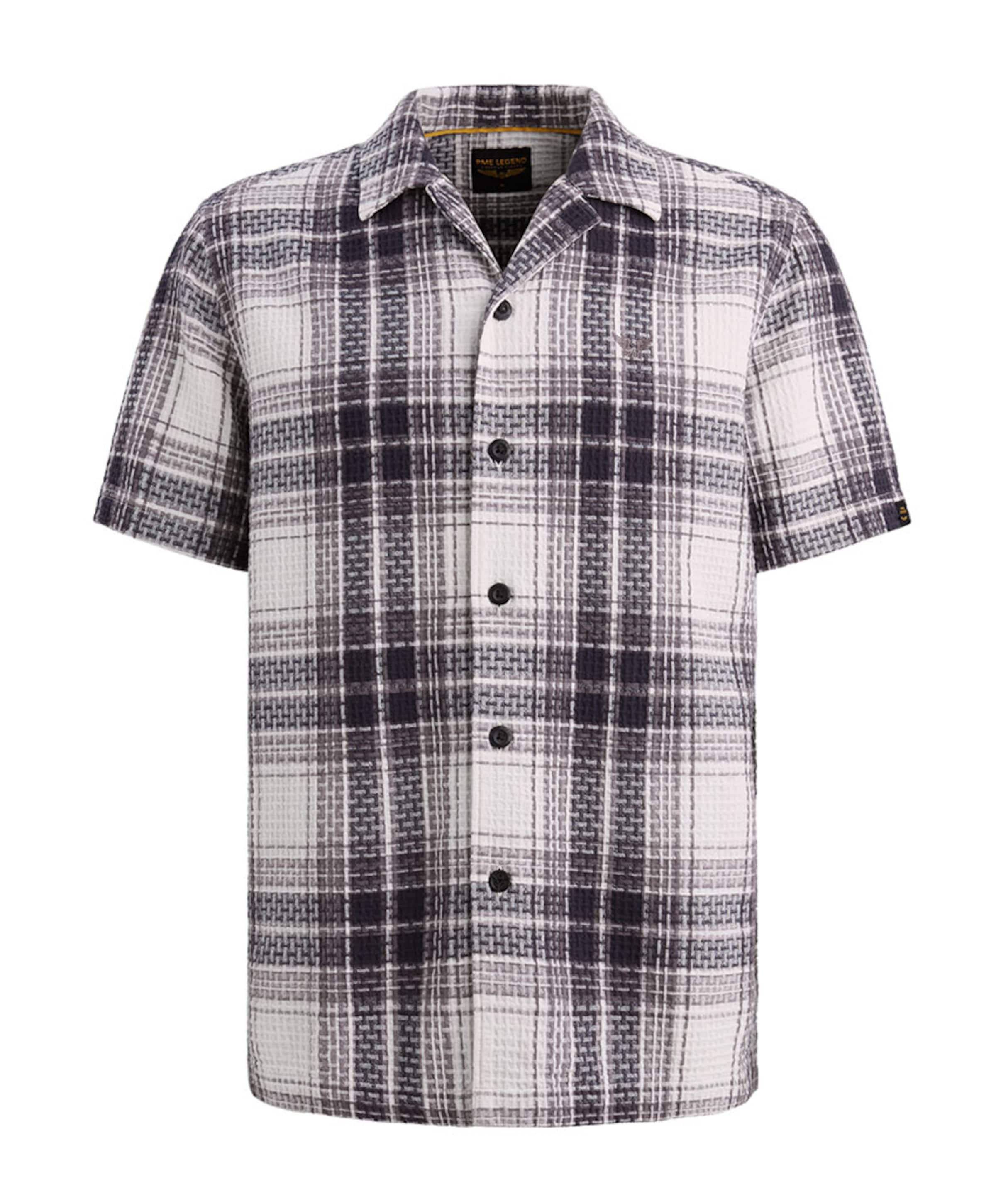 Heren overhemd korte mouw paars