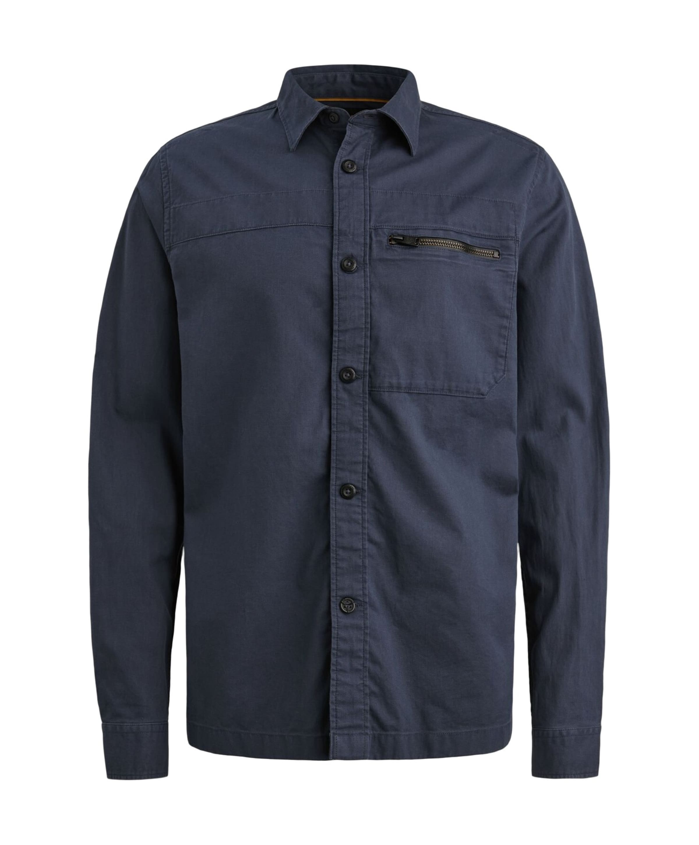 Heren overhemd lange mouw blauw