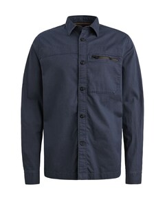 Heren overhemd lange mouw blauw