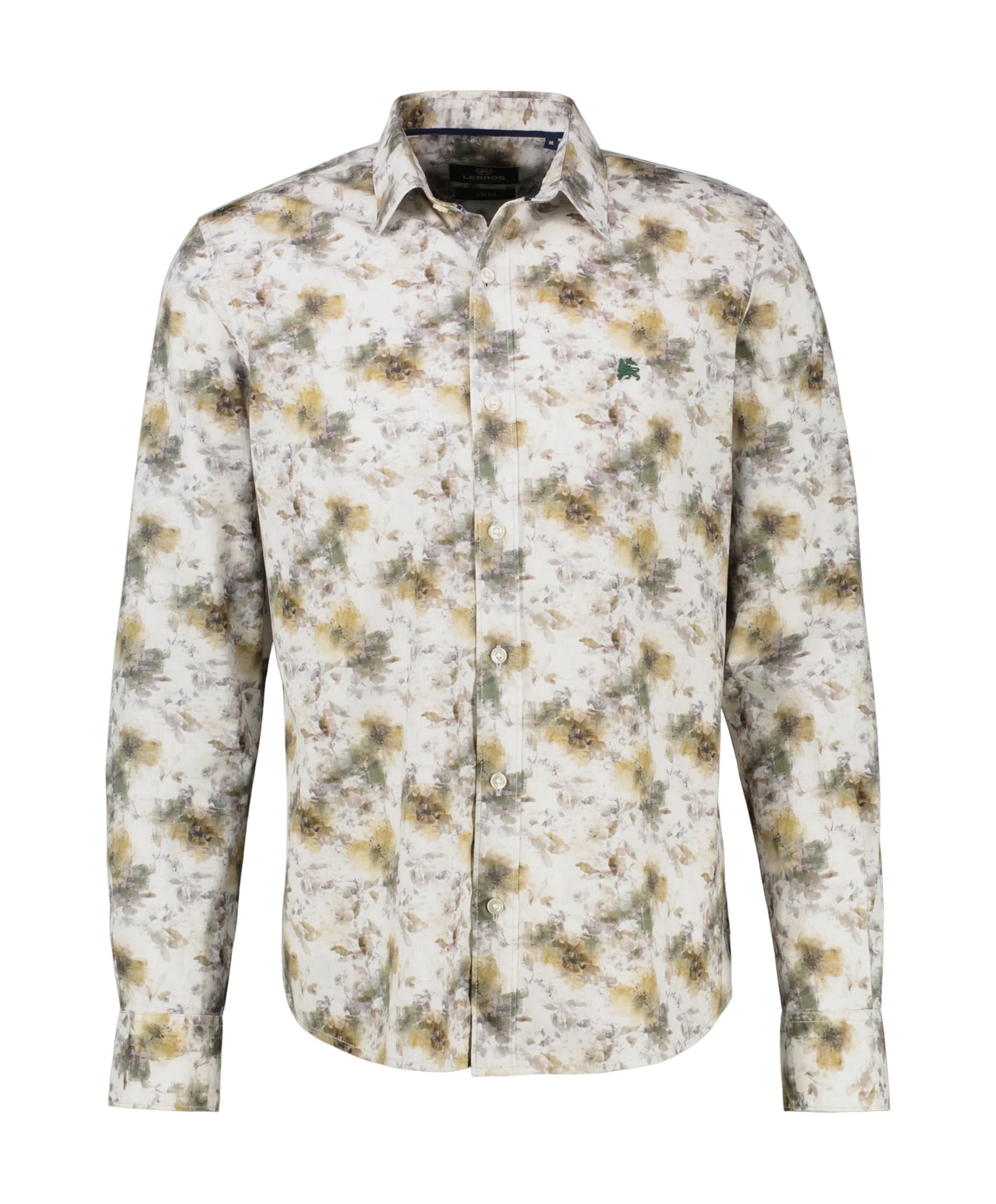 Heren overhemd lange mouw beige