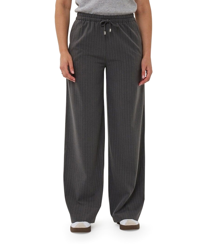 Drawstrings pinstripe broek grijs