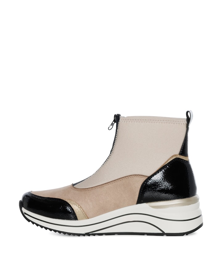 dames enkellaarzen beige