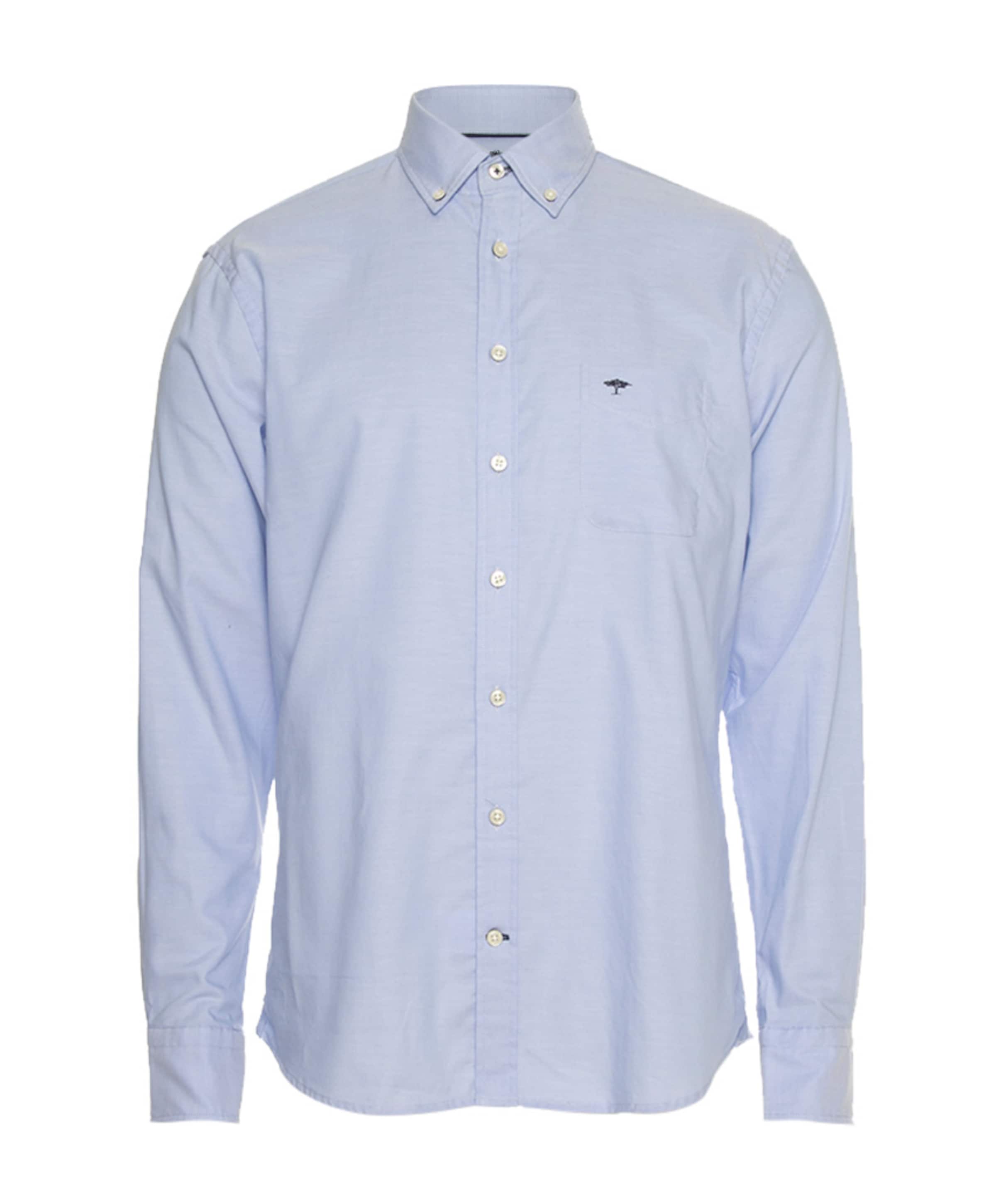 Heren overhemd lange mouw blauw