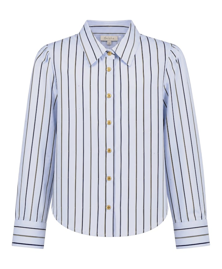 Meisjes blouse lange mouw blauw