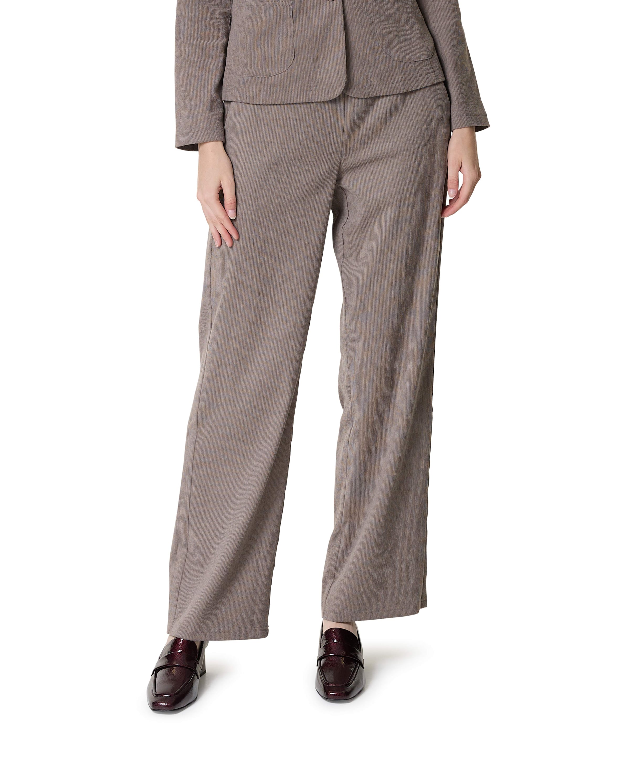 Wide leg dames broek beige