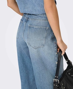 ONLGIANNA MW STR BIG STUD DOT dames jeans blauw