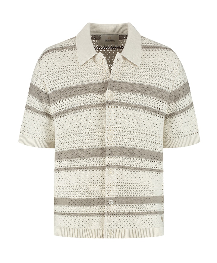 Heren polo korte mouw zilver