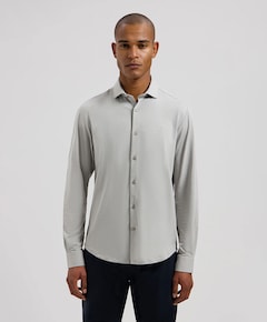 Heren overhemd lange mouw grijs